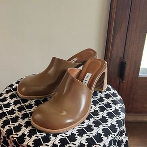 Miista leather heeled mules in tan